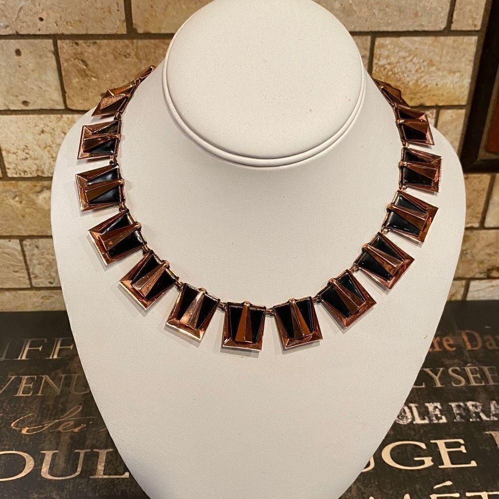Vintage Matisse Copper & Enamel Necklace
